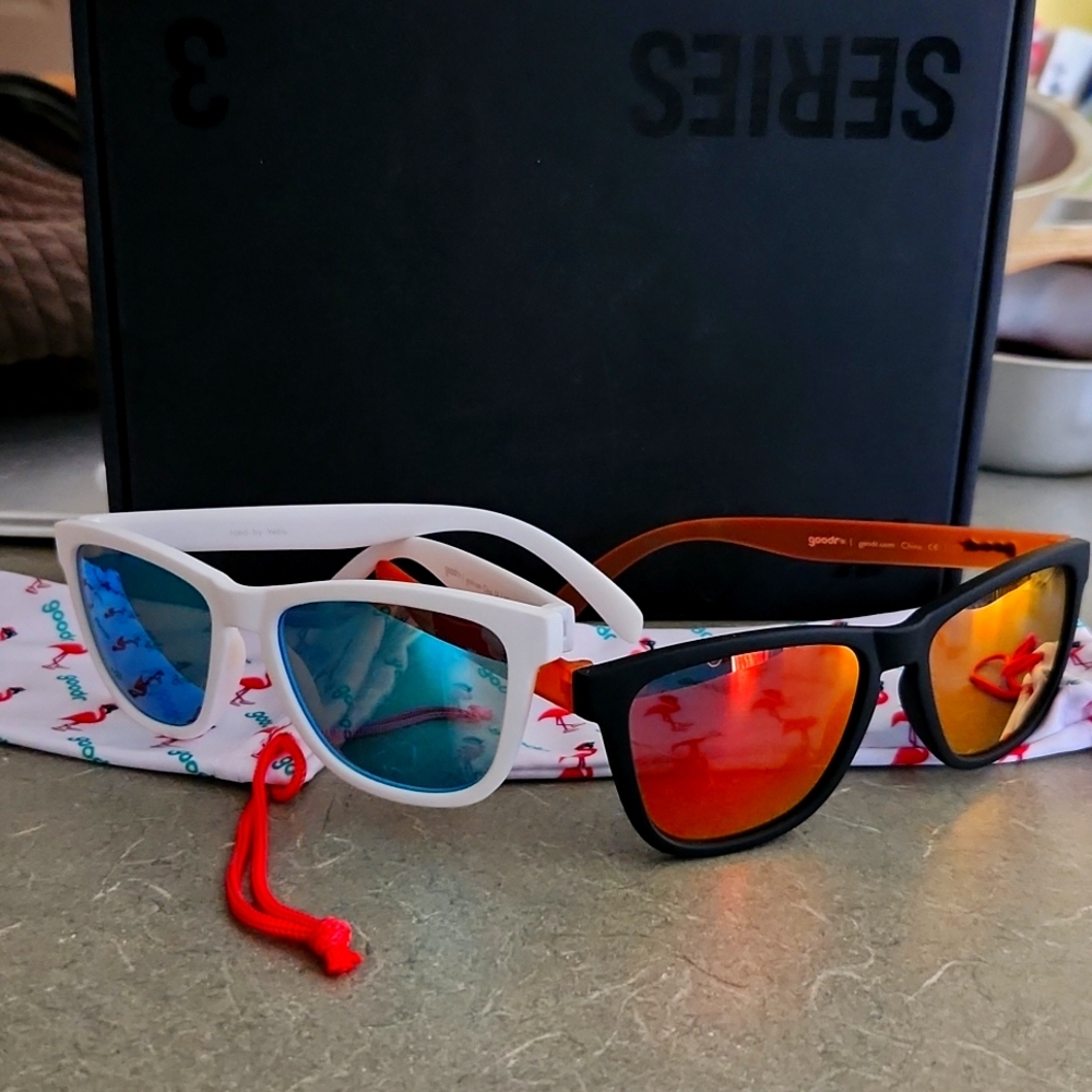 goodr sunglasses 2. Orange/black and white